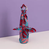 Japanese wrapping cloth i geometric patterns of pinks and aqua