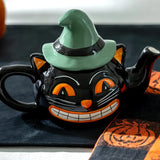 Black Cat Teapot Vintage Halloween