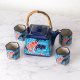 Tea Set Koi Fish Blue