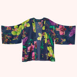 Floral kimono-style garment on a white background
