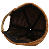 Interior shot of a brown corduroy hat