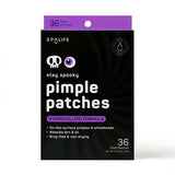 SpaLife pimple patches packaging with purple and black design
