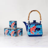 Tea Set Koi Fish Blue