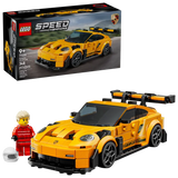 LEGO Speed Champions Porsche car set with packaging on a white background