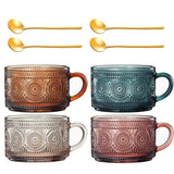 Muted Hobnail Glass Mug Set