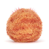 Orange plush ball on a white background