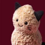 Plush peanut cat toy with black accents