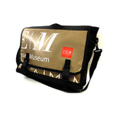 Messenger bag with PEM Museum logo on a white background