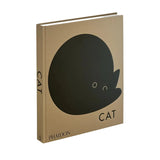 Book titled 'Cat' by Phaidon with a black cat illustration on a beige cover.