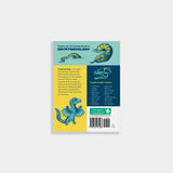 Book cover with illustrations of a dragon, snake, and dinosaur on a light gray background