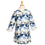Jacket White & Blue Multi Geometric