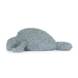 Plush toy Manatee with textured surface on a white background