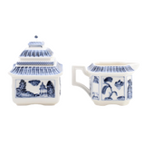 Sugar & Creamer Blue Willow Pagoda Set