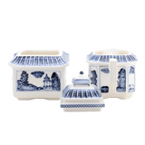 Sugar & Creamer Blue Willow Pagoda Set
