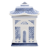 Lidded Jar Blue Willow Pagoda