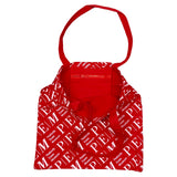 Red tote bag with PEM (Peabody Essex Museum) logo on a white background