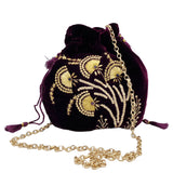 Drawstring Bag Isabella Stewart Gardner Purple Velvet