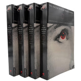 row of books titled 'The Salem Witch Trials' by Frances Hill on a white background