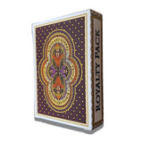 A deck of playing cards with Ethiopian-inspired artwork, labeled 'ROYALTY PACK' on a colorful geometric background.