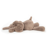 Plush elephant toy on a white background