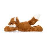 Plush fox toy on a white background