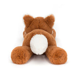 Plush toy fox on a white background
