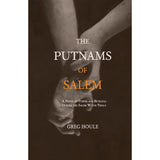The image features a dark, moody cover of "The Putnams of Salem" with a stylized graphic of hands. The hands are clasped together, with one hand positioned above the other, set against a textured, muted background.