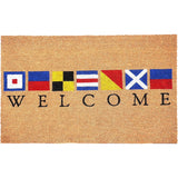 Doormat Natural Blue and Red Coir Nautical Flag