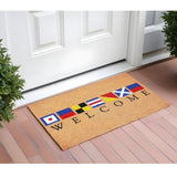 Doormat Natural Blue and Red Coir Nautical Flag