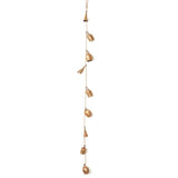 Gold bell garland on a white background