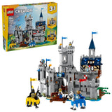 LEGO Creator castle set with packaging on a white background