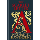 Book cover of 'The Scarlet Letter' by Nathaniel Hawthorne with a large red 'A' on a dark background.