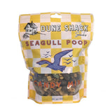 Packaged candy mix labeled 'Dune Shack Snacks Seagull Poop Candy Mix' on a white background