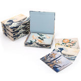 Set of cards with floral designs on a white background