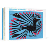 Boxed notes cover of 'Inuit Art Drawings' by Kenojuak Ashevak with a stylized bird illustration on a blue background.