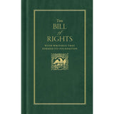 Green book titled 'The Bill of Rights' with gold text and design on a white background