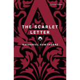 Book cover of 'The Scarlet Letter' with red floral pattern and black background