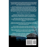 Book back cover with text about the Salem Witch Trials and a silhouette of people.