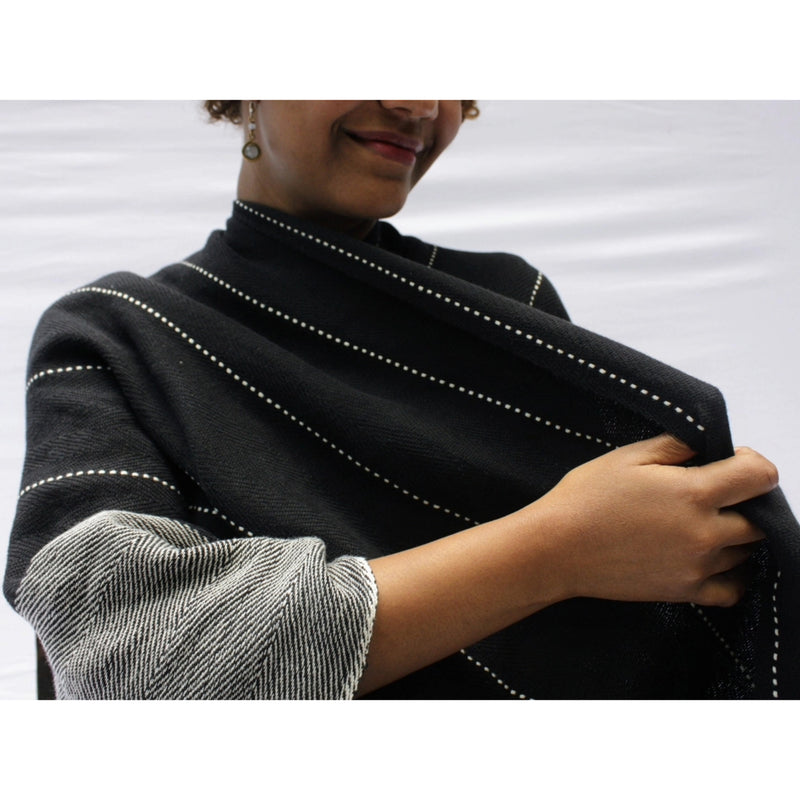 Jacket Anna - Black Handwoven Ethiopian Cotton