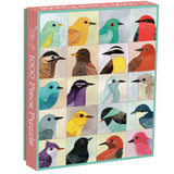 A 1000-piece jigsaw puzzle box featuring a colorful grid of illustrated birds on the front and spine, photographed on a plain white background.