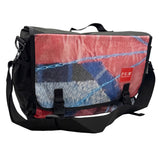 Colorful messenger bag on a white background
