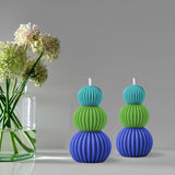 Candle Fluted Stacked Ball - Cool