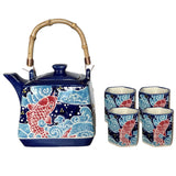 Tea Set Koi Fish Blue