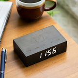 Flip Click Clock Black Wood