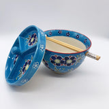 Divided Bowl, Lid and Chopsticks