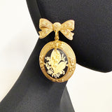 Earrings Large Rose in Bow Frame AG