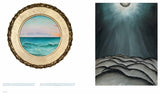 Two paintings of ocean scenes.