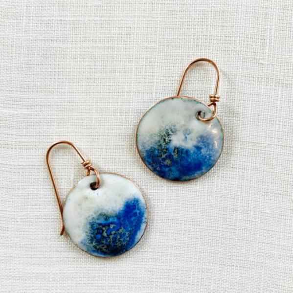 Earrings Blue Color Splash