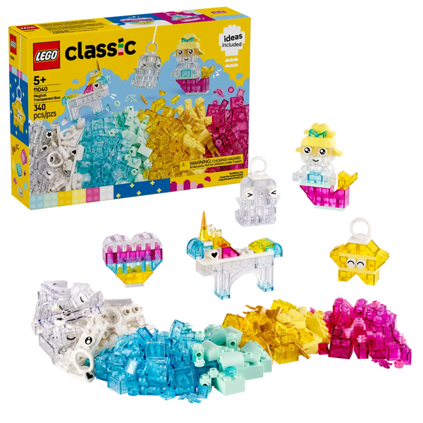 LEGO Classic set with building blocks and figures on a white background