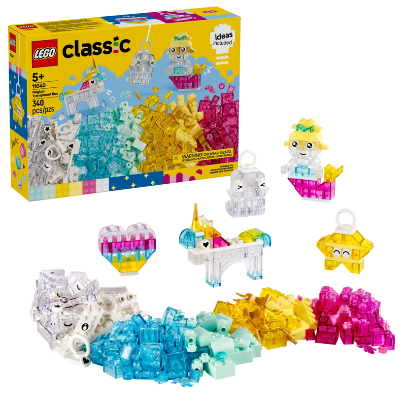 LEGO Classic set with building blocks and figures on a white background